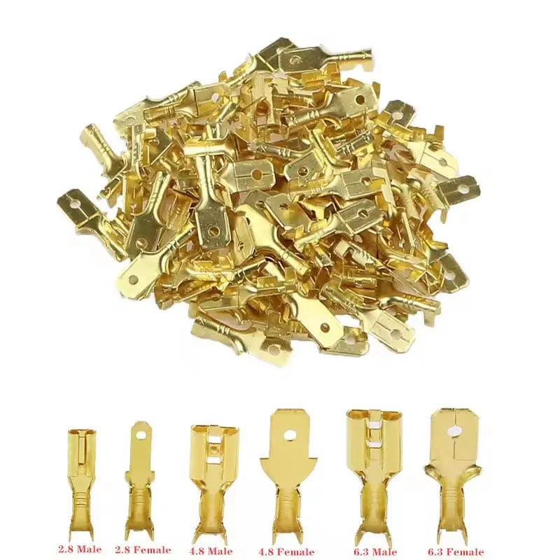 

2.8mm 4.8mm 6.3mm Quick Splice Male and Female Wire Spade Crimp Terminal Wire Connector Assortment Kit with Insulating Sleeve