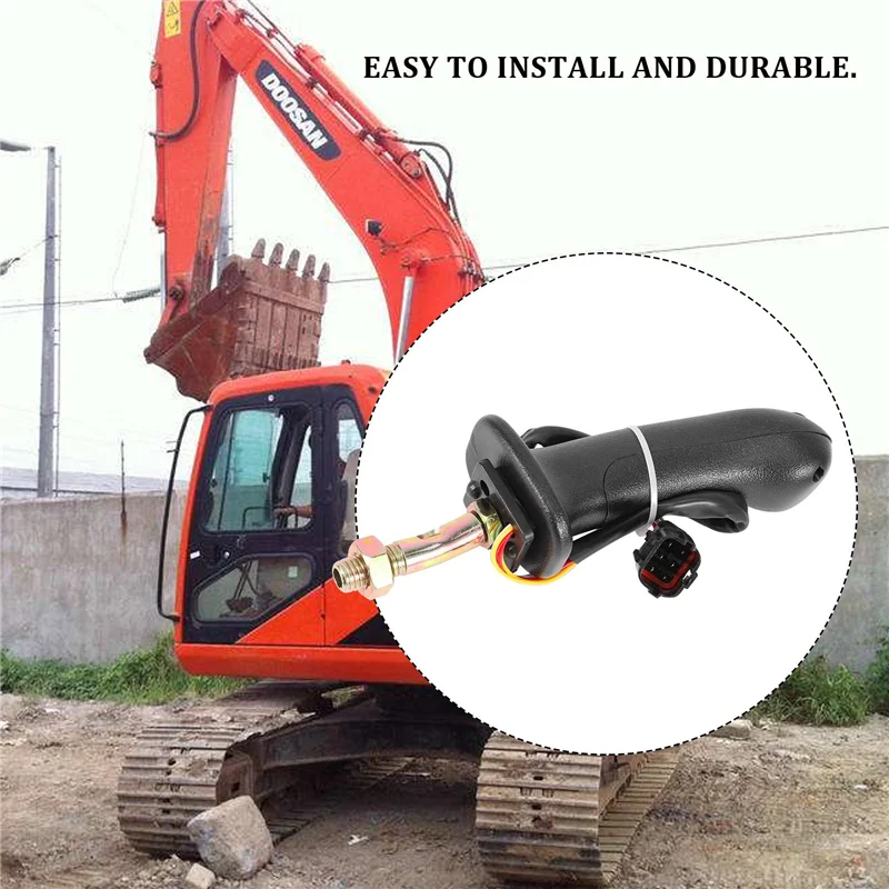 2Pcs L+R 3 Buttons Excavator Joystick Assy Handle Gears with Dust Cover for Doosan