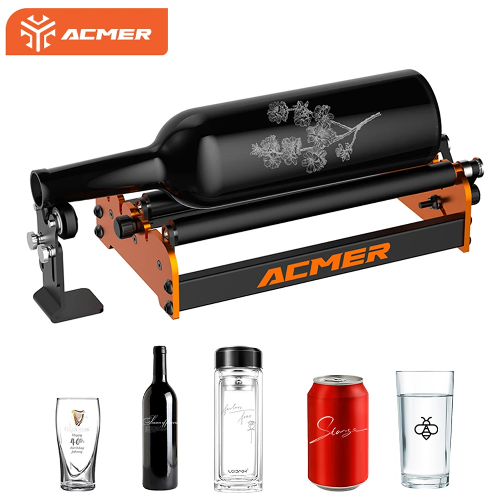 ACMER Y-Axis Rotary Roller For Laser Engraver Universal Laser Rotary Shaft 360 Degree Rotating For Engraving Cylindrical Objects