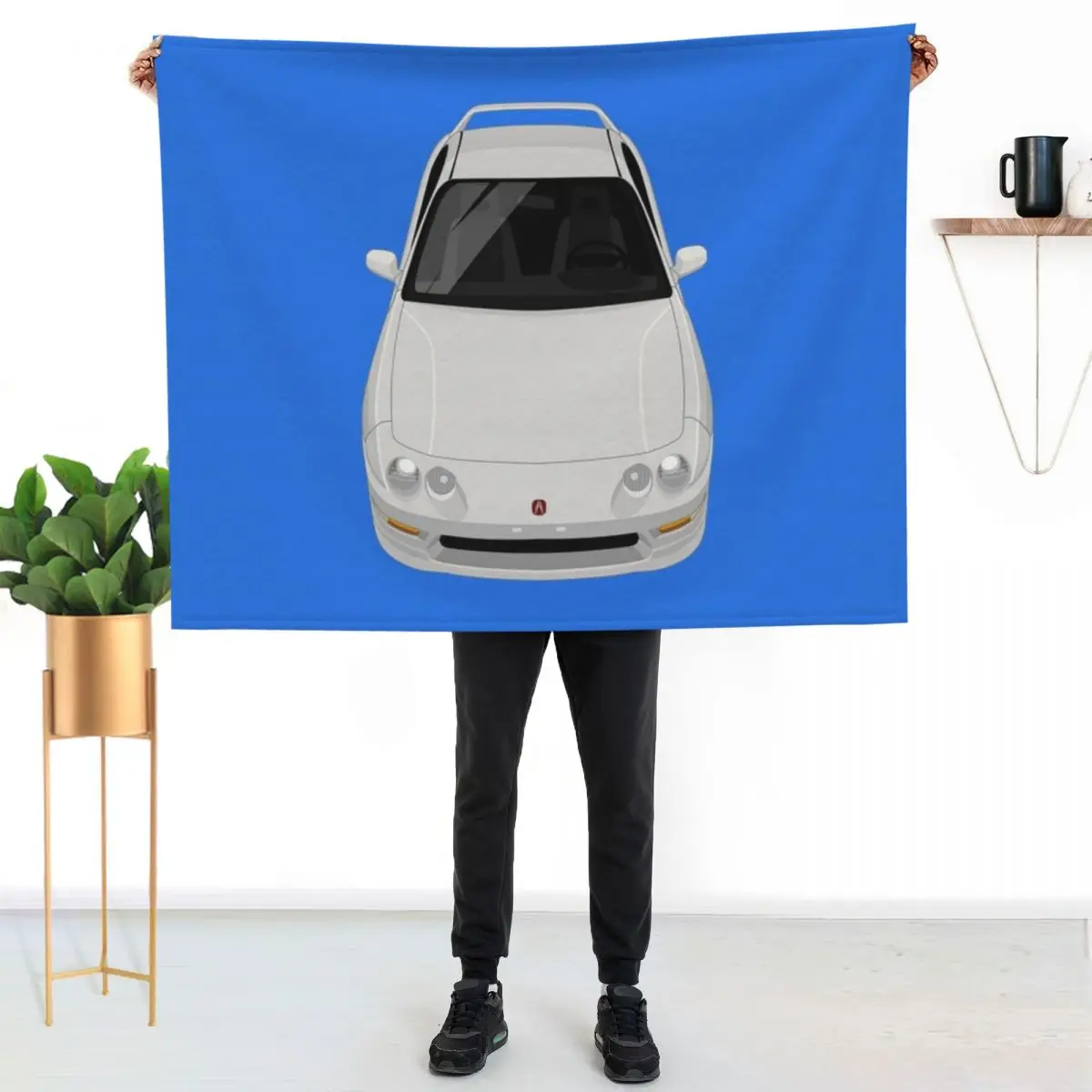 White Integra T-ShirtIntegra Type R 1997-2001 - White T-Shirt_by JDMart_ Throw Blanket Warm Luxury Blankets