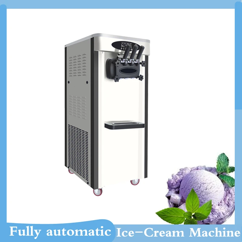 Commercial Vertical Soft Ice Cream Equipment, Italian Three Flavor Cone Machines