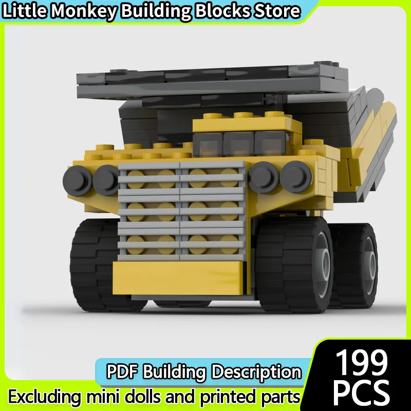 

Модель городской автомобиль MOC, строительные кирпичи, желтый горный самосвал, модульная технология, детские праздничные подарки, сборка игрушек, костюм