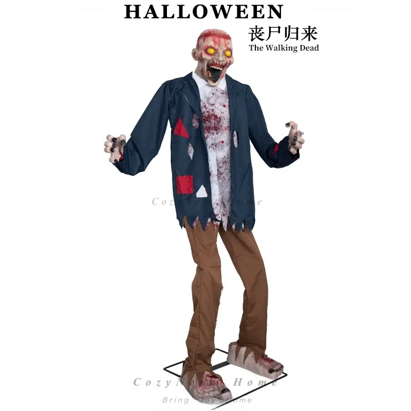 For Halloween Electric Mechanical Zombie Return Ornament Haunted House Secret Room Sensor 2m