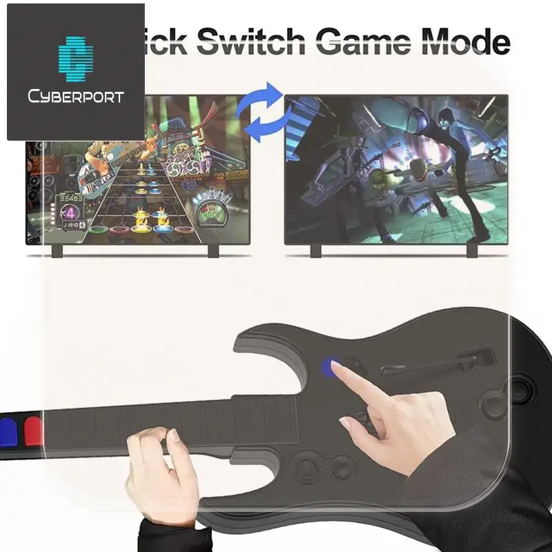 Dostawa w ciągu 24 godzin Bezprzewodowy kontroler gitarowy 2.4G do gier na PC PS3 Kompatybilny z Clone Hero Rock Band Games Zdalny joystick Wady