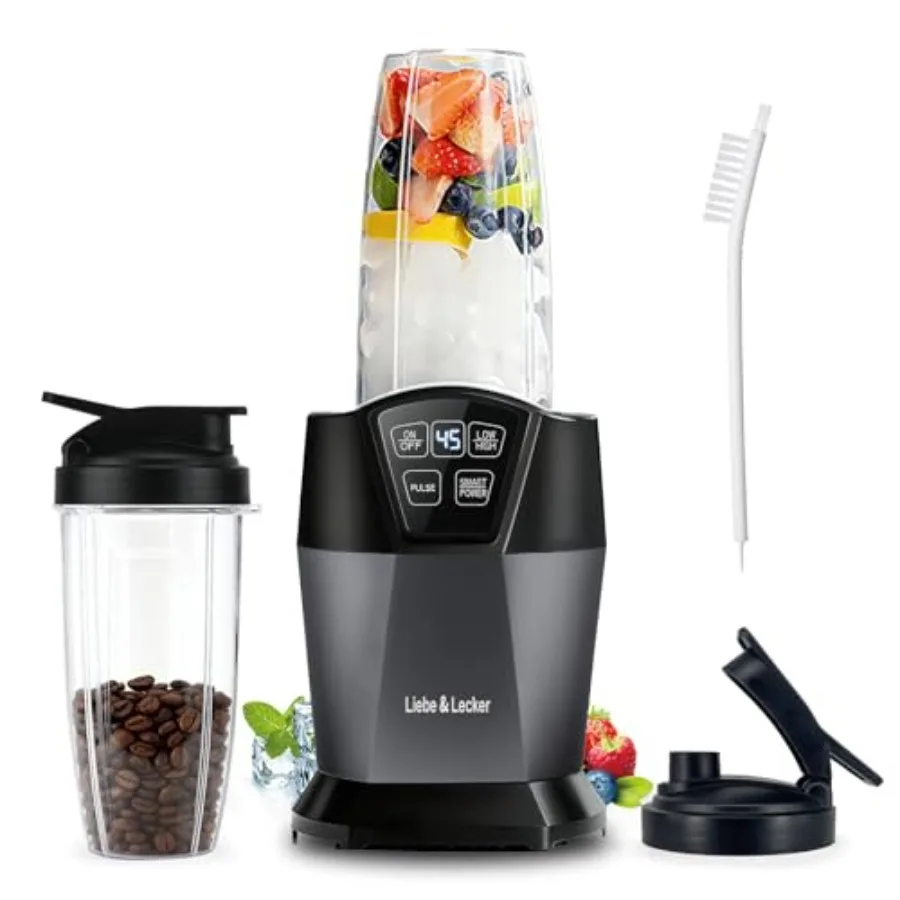 

Smoothie Blender for Home Office Use, BPA-Free Plastic, Black, 1200 Peak Watts with Ice Crushing Frozen Fruit Cbility, Includes