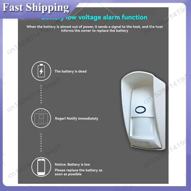 

-ABDH 433Mhz Outdoor Waterproof Wireless Infrared Detector Long Range For Home Security Systems Wifi/GSM Alarms