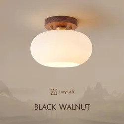 Walnut Wood ceiling light, Wabi-sabi Modern style, Aisle lighting for Bedroom, Living, Corridor, Aisle balcony, Entrance Hall