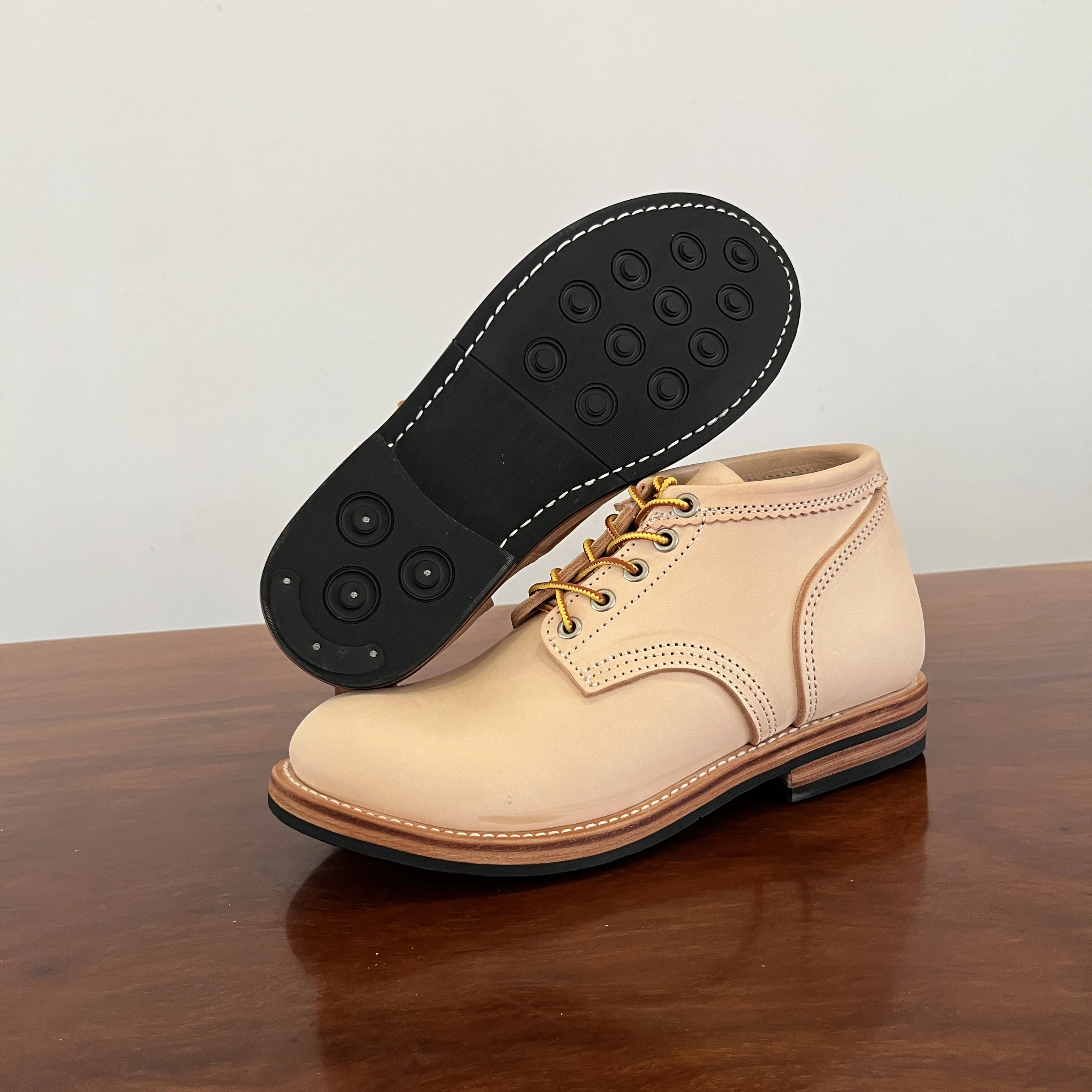 V600 RockCanRoll Size 35-52 Genuine Italian Vegetable Tanning Cow Leather Handmade Durable Goodyear Welted Biker Boot