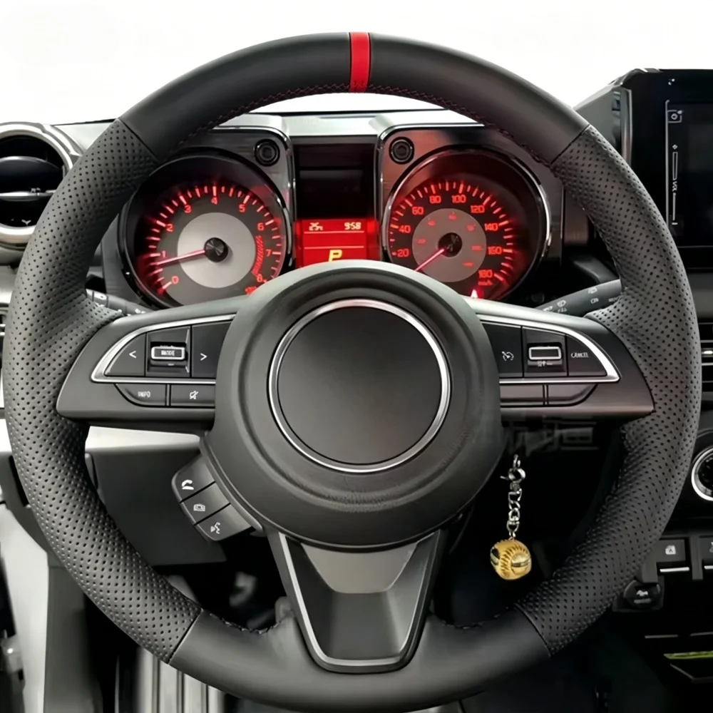 Auto Interior Accessories Hand Sewing Artificial Leather 2019-2025 Steering Wheel Cover For Suzuki Jimny