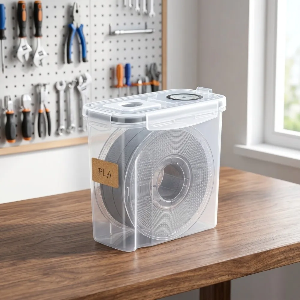 4Pcs Airtight 3D Printing Filament Container Dustproof Transparent Filament Storage Organizer Portable Moisture Proof