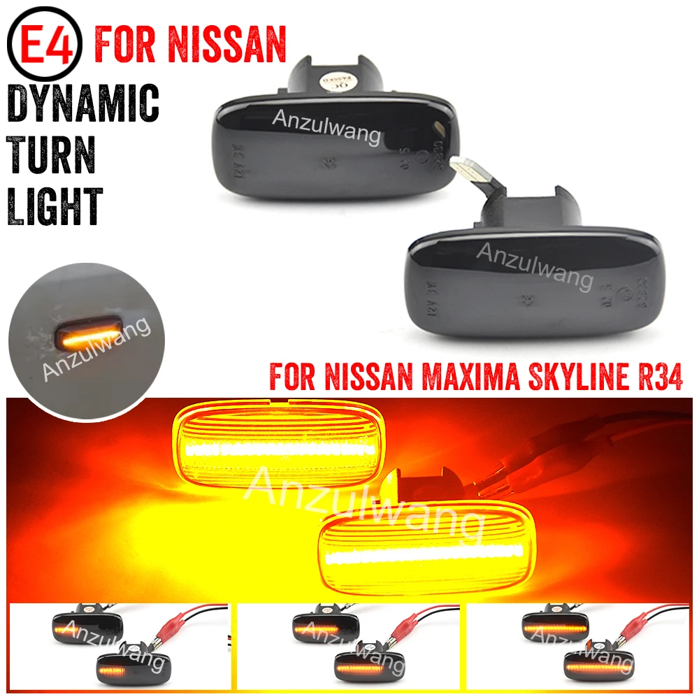 2Pcs LED Side Marker Light Turn Signal Lamps For Nissan Almera Primera P11 P12 Pulsar N15 N16 Maxima QX Sunny G10 Serena 200SX