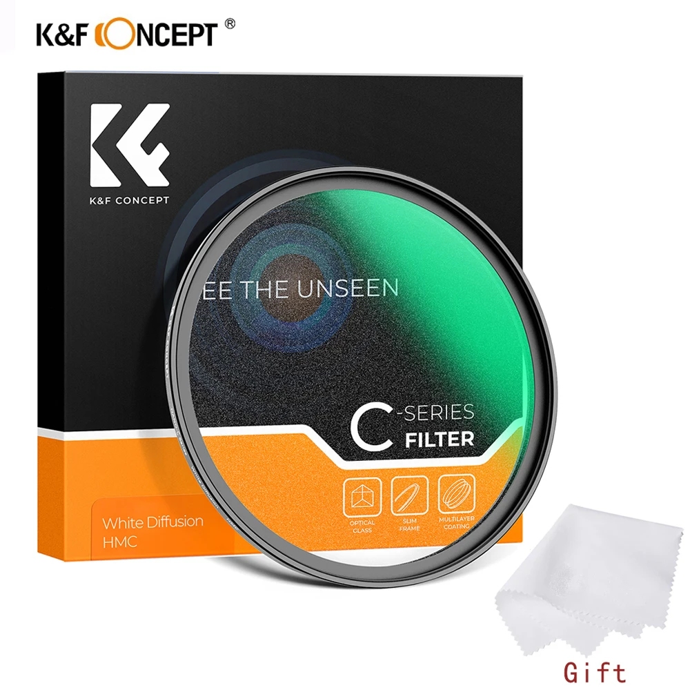 K&F Concept C-Series White Mist Diffusion Filter 49-82mm Landscape Portrait Photography Portrait Photography Camera Lens Filter