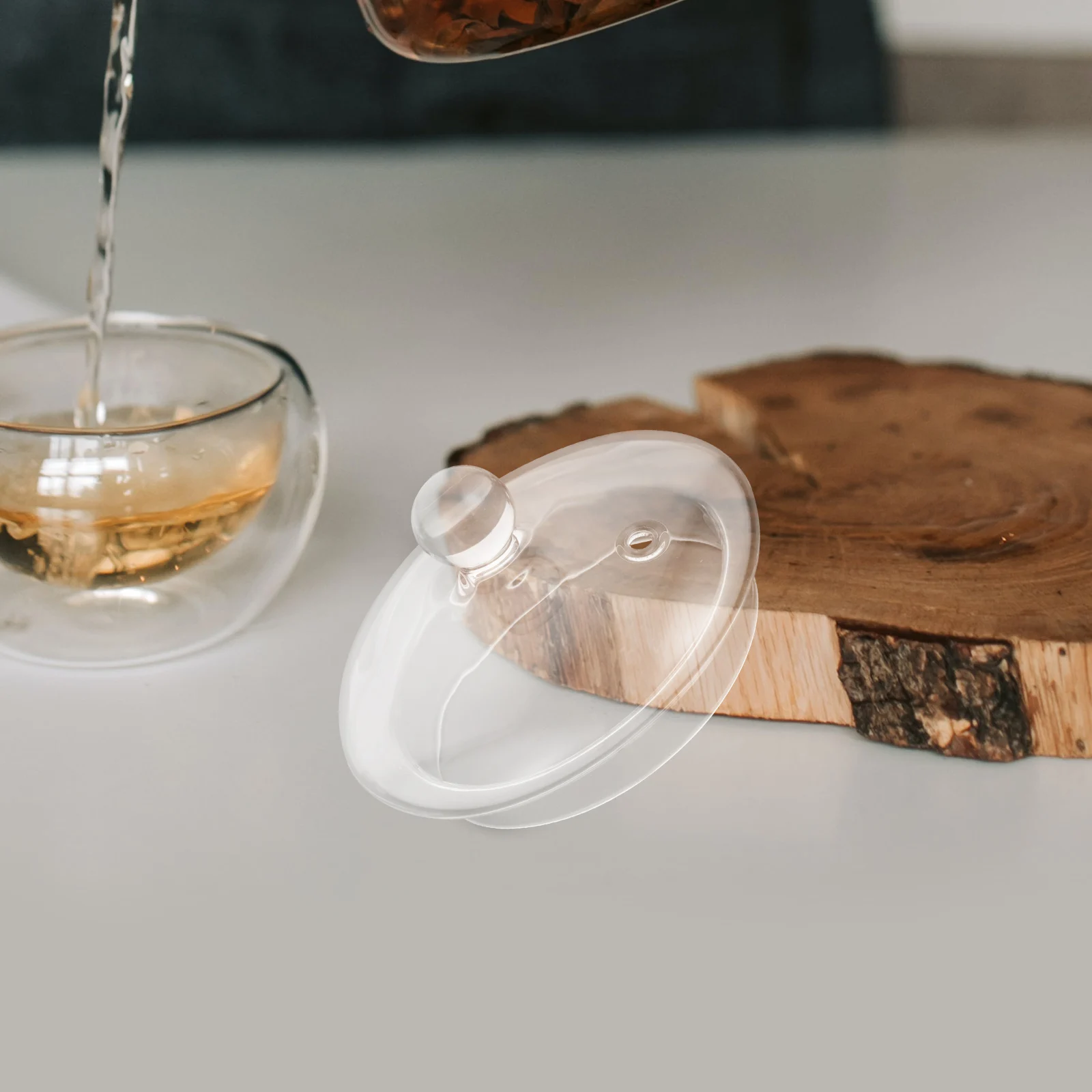 

Elegant Transparent Glass Teapot Cover Easy to Use for Family Party Camping Tea Kettle Lid Glass Teapot Supplies