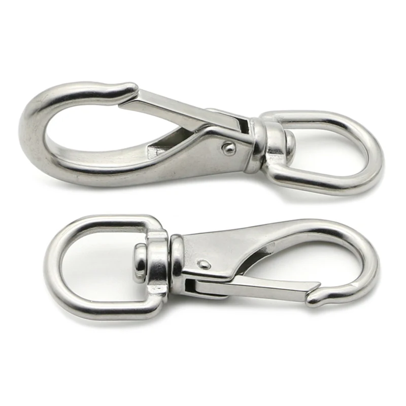 1PCS 304 Stainless Steel Universal Hook Spring Buckle Revolving Key Mountaineering Button Pet Dog Chain Dafety Connection Buckle