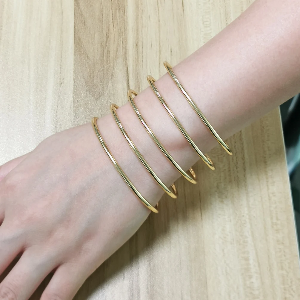 Multi-Layers Metal Lines Rigid Cuff Bracelets For Women Statement Bangles Bracelet Hand Ornament Fashion Simple Jewelry