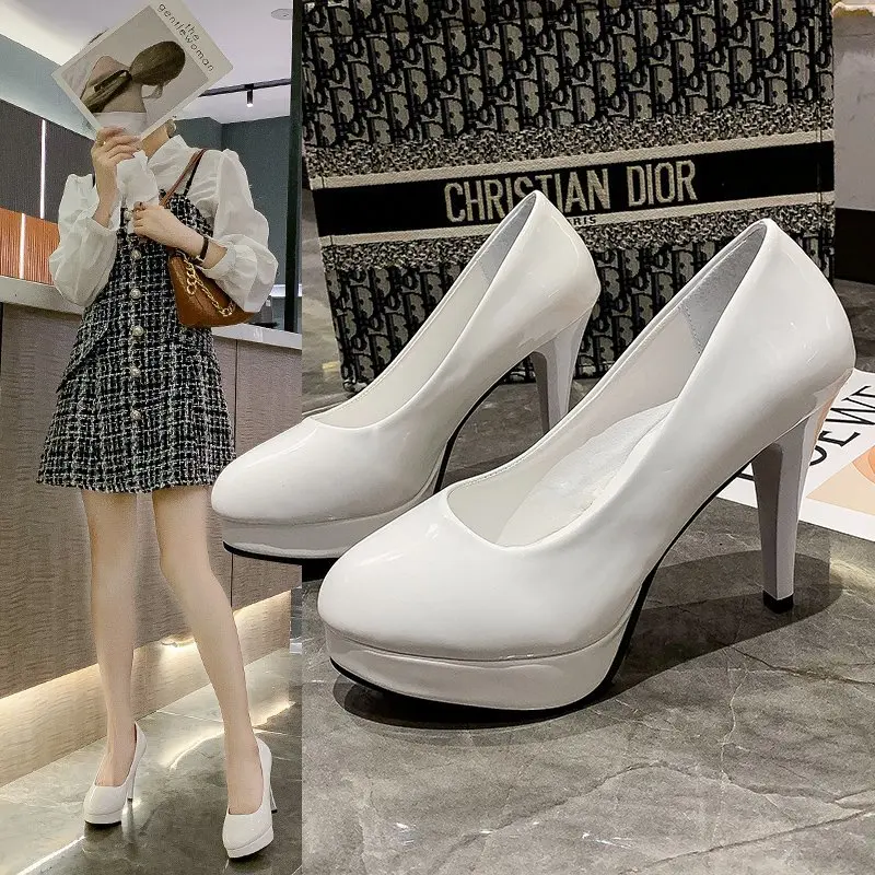 2024 Spring/Summer/Autumn New Single Shoes Round Toe Light Mouth Naked Color Women's Versatile Sexy Thin Heel High Heels