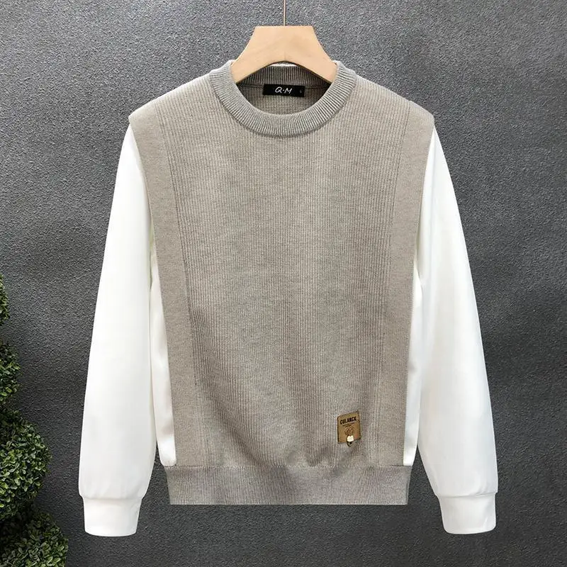 

Fake Two-piece Sweater Men's Fall Inner Sweater Winter New Warm Base Layer