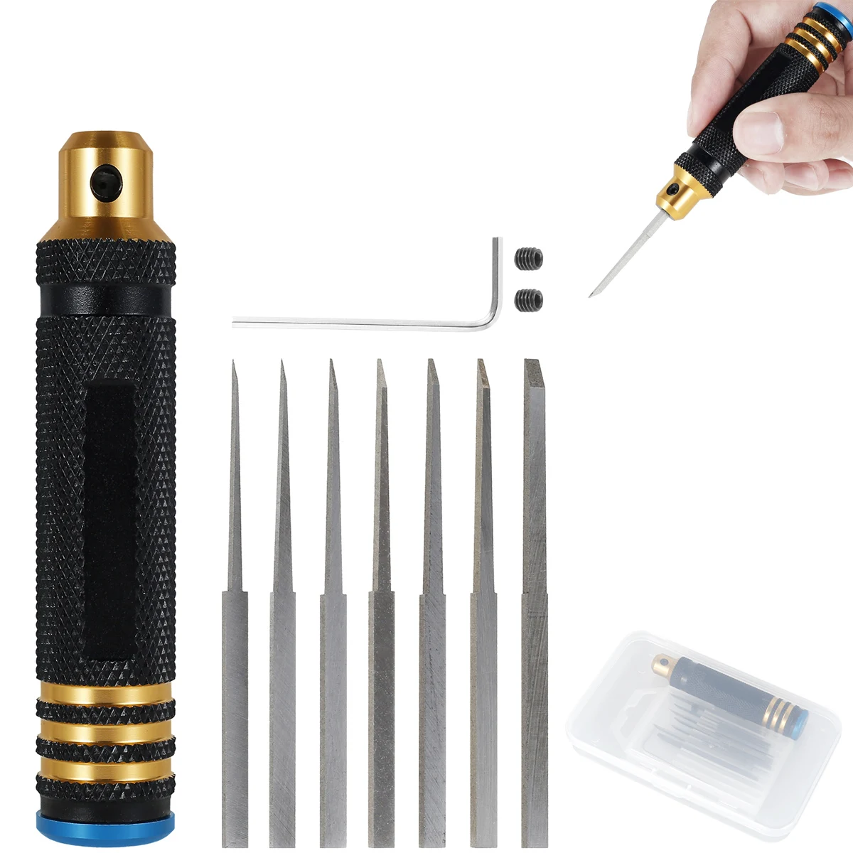 

Line Chisel 0.1-2mm Line Carving Knife Model Scriber Line Hobby Cutting Tool Chisel with Blades for Carving Cutting Panel line