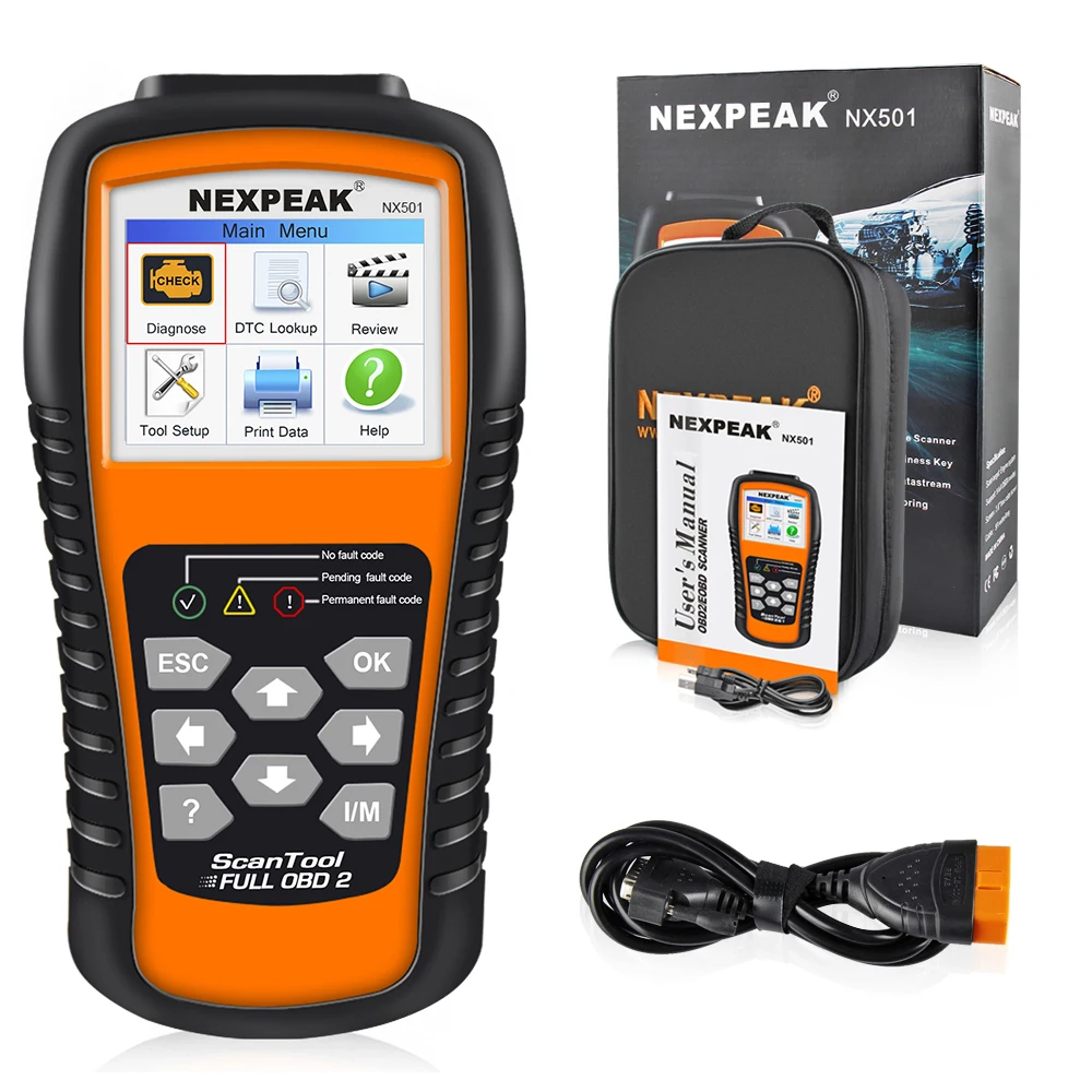 

NEXPEAK NX501 OBD2 Automotive Scanner OBDII Code Reader Diagnostic Tool Check Engine Multi-languages Car Tools Full OBD2 Scanner