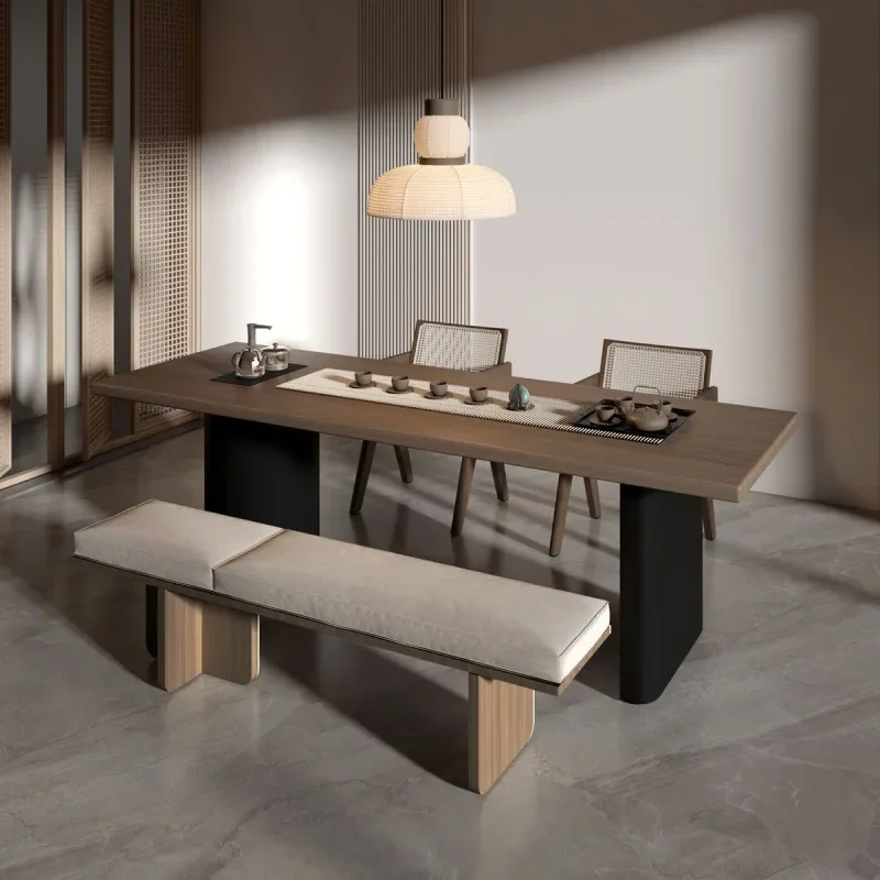 Wabi Sand Wind Yang Tea Table and Chair Combination Book Tea Tea Table Integrated Workbench