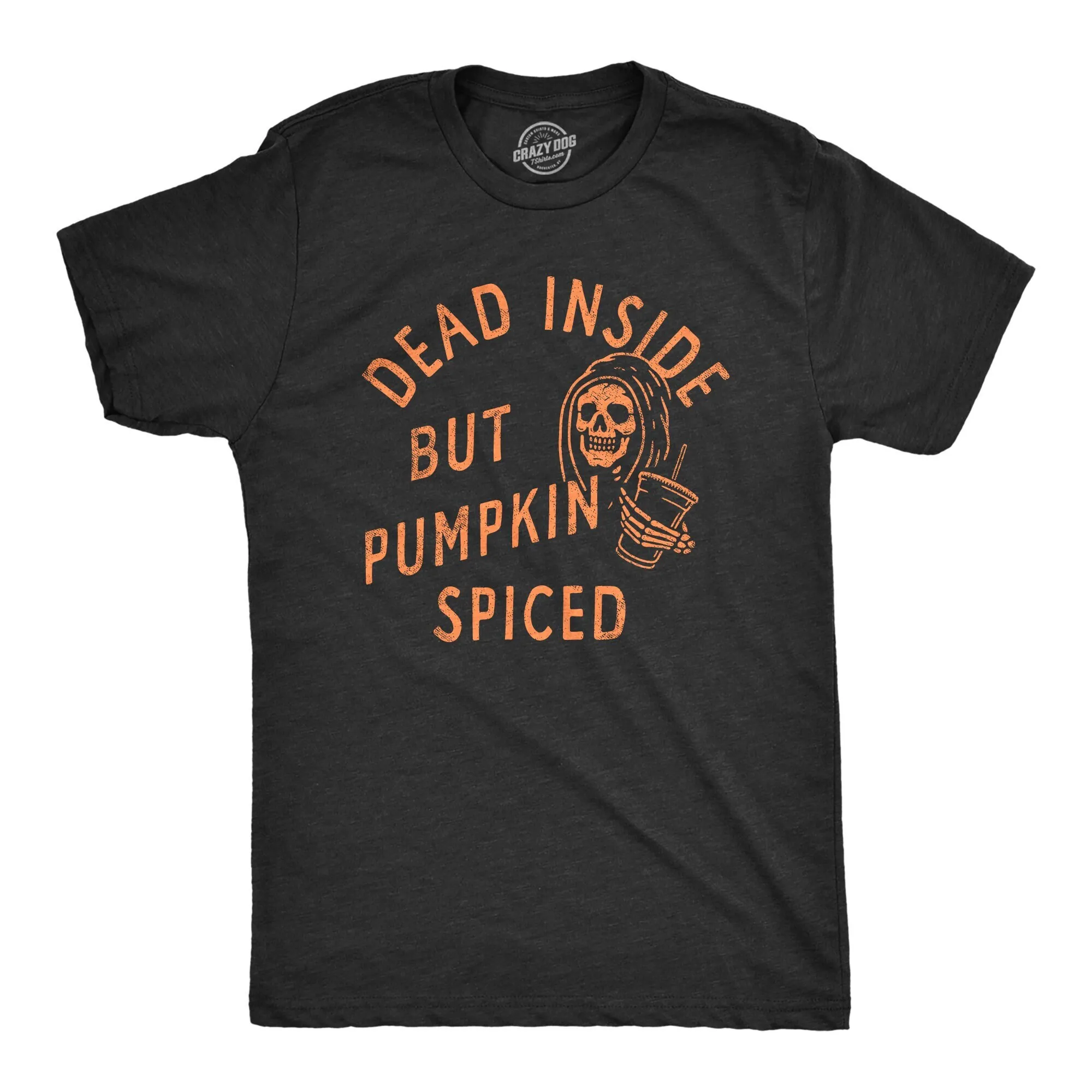 Dead Inside But Pumpkin Spiced T Shirt Funny Fall Spice Season Psl Latte Grim Reaper