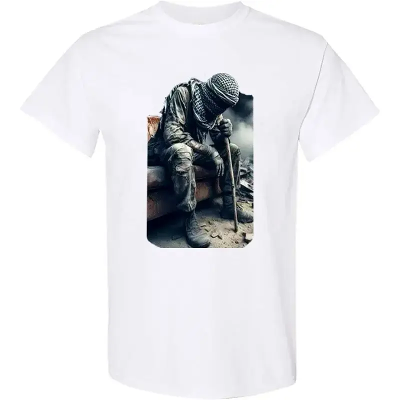 Sinwar Shirt New Fashion Men's Clothing Hot Selling Short Sleeve Round Collar Memory Hamas Singwar T-shirt Unisex Tops