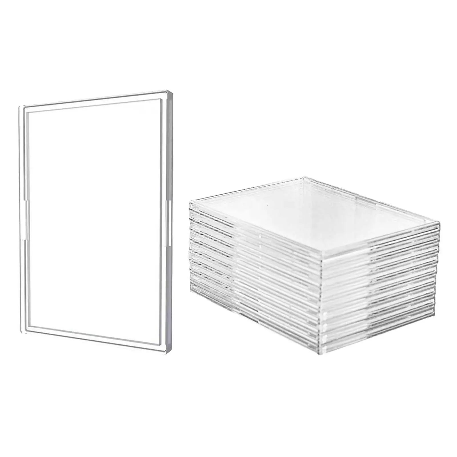 

10x Acrylic Card Sleeves Flat Cover Opening Clear 6.9cmx9.5cm Thicken Material