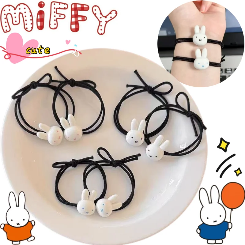 

Miffy Rabbit Hair Tie Creative High-Appearance Q-Version Doll Shape Cute Girlish Style Versatile Sweet High-Elasticity Hair Band