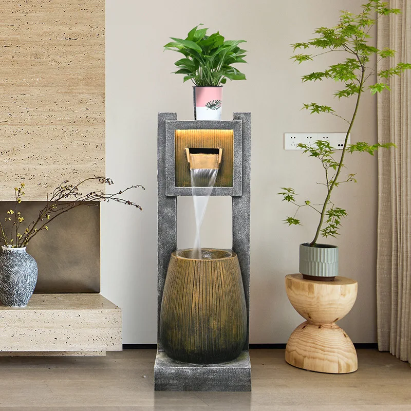 Simple flowing water ornament custom rockery fountain dripping feng shui living room circulating water floor type