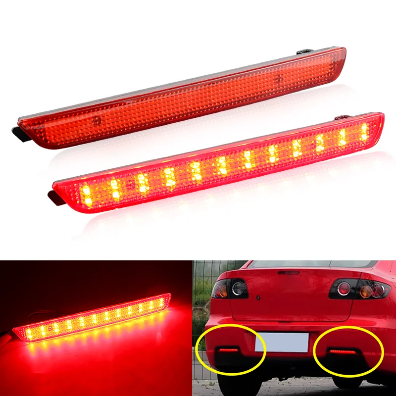 

2PCS for Mazda3 2004-2009 Mazdaspeed3 Axela BK5P BKEP BK3P - LED Rear Bumper Light Reflector Tail Brake Lamps Signal Fog Lights