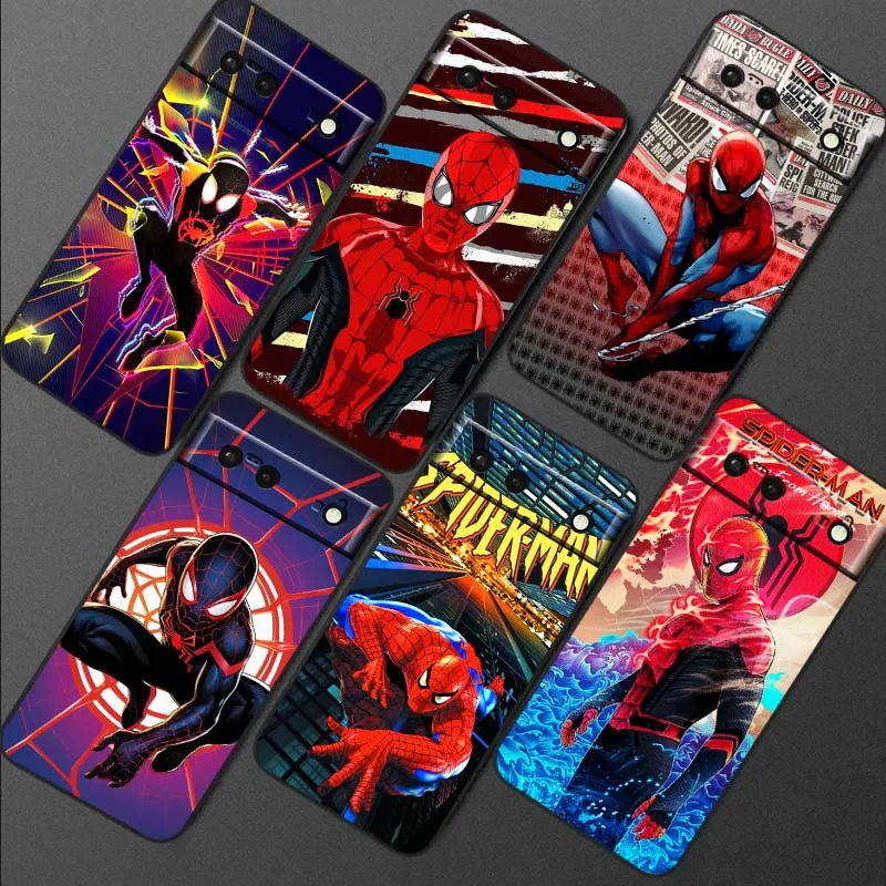 

S-Spiders M-Mans Art For Google Pixel 10 9a 9 8A 8 7 7A 6 6A Pro XL 2024 5G Black Soft TPU Silicone Cover