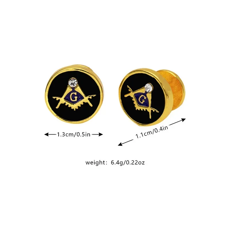 New Retro French Cufflinks Men\'s Banquet Suit Shirts Accessories Personality Round Crystal Masonic Cuff Links Gifts for Men