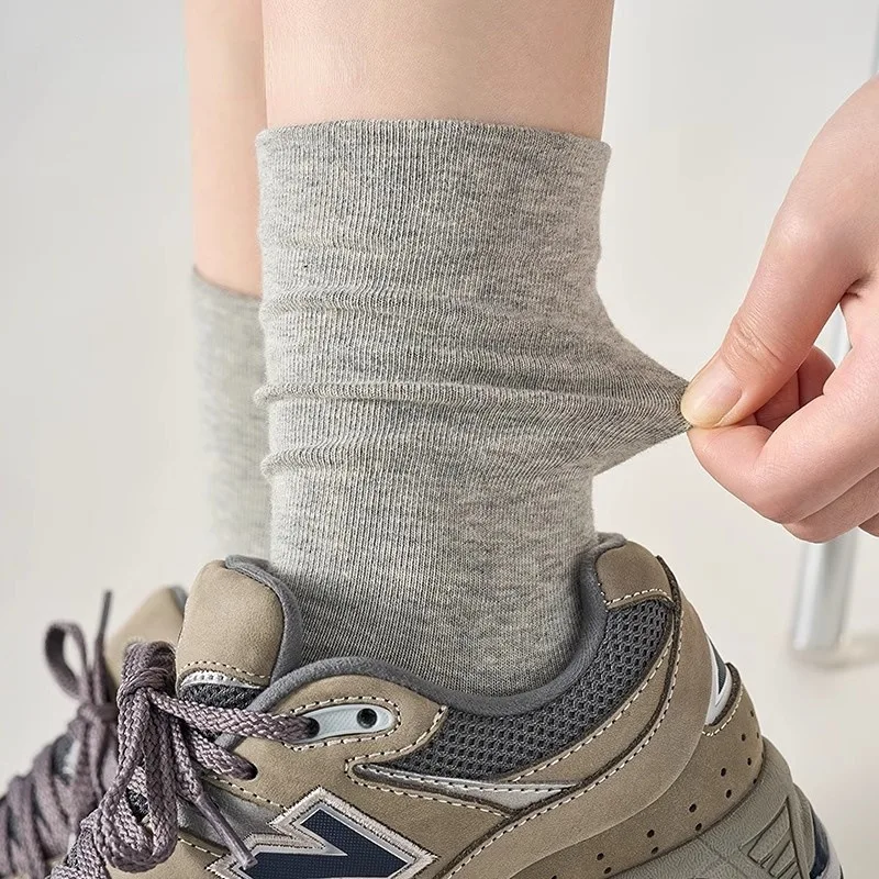 JIAYAN 2025 ถุงเท้าผู้หญิงฤดูใบไม้ผลิถุงเท้าไม่มีกระดูกผ้าฝ้ายขนาดกลาง Confinement ร้านขายชุดชั้นใน