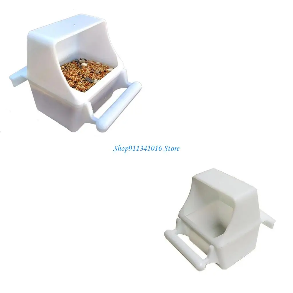 

Parakeet Dispenser No Mess Parrot Plastic Feeder with Perch for Cockatiel