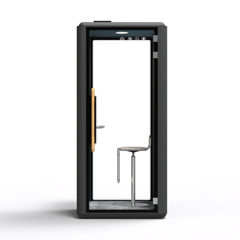 Modern Private Soundproof Pod For 1 Person-Movable Acoustic Office Booth With Ventilation LED Light (32dB Noise Reduction)