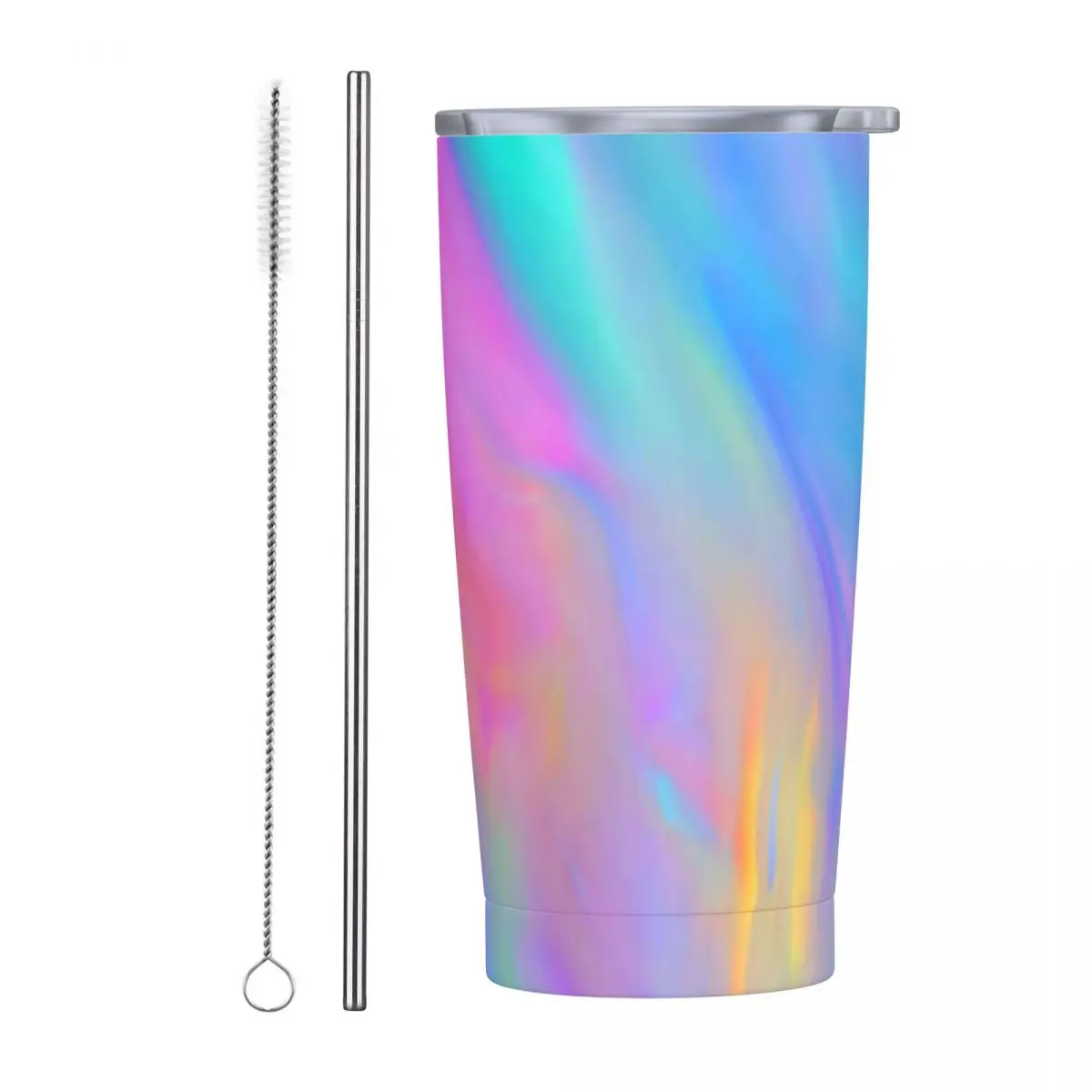 Colorful Tie Dye Stainless Steel Tumbler Neon Flow Travelist Mugs Cup Thermal Mug Portable Hot Drinks Milk Tea Water Bottle