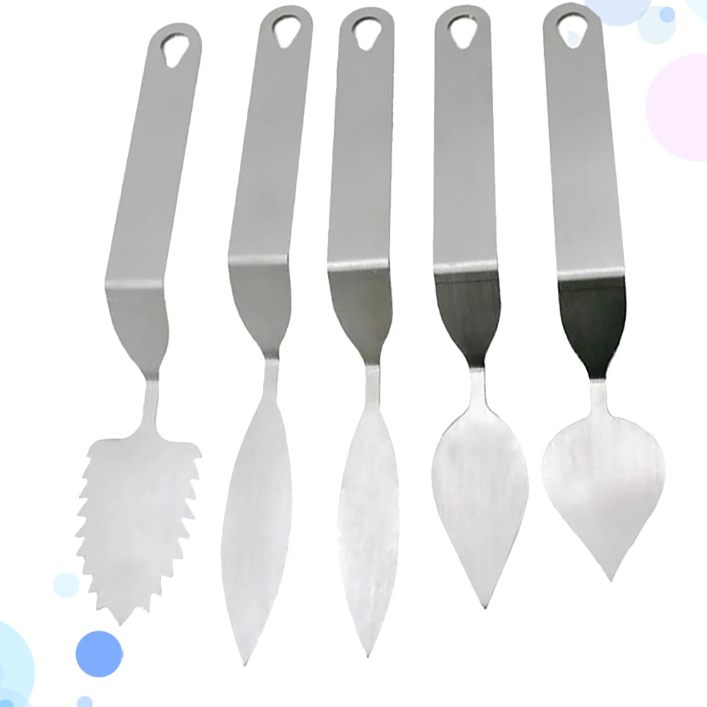 

5pcs Stainless Steel Knife Baking Tool Chocolate Molds Leaf for Cake Decoration Cream Mousse Making