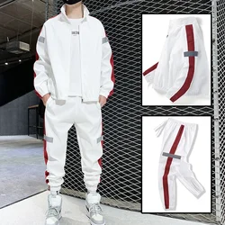 Primavera autunno uomo abbigliamento sportivo Set tuta giacca Hip Hop + pantaloni tute Casual Streetwear maschili