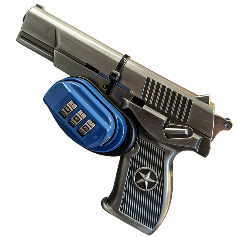 3-Dial Outdoor Firearms Pistol Air Hunting Accessories Zinc Alloy Trigger Password Lock Gun Key