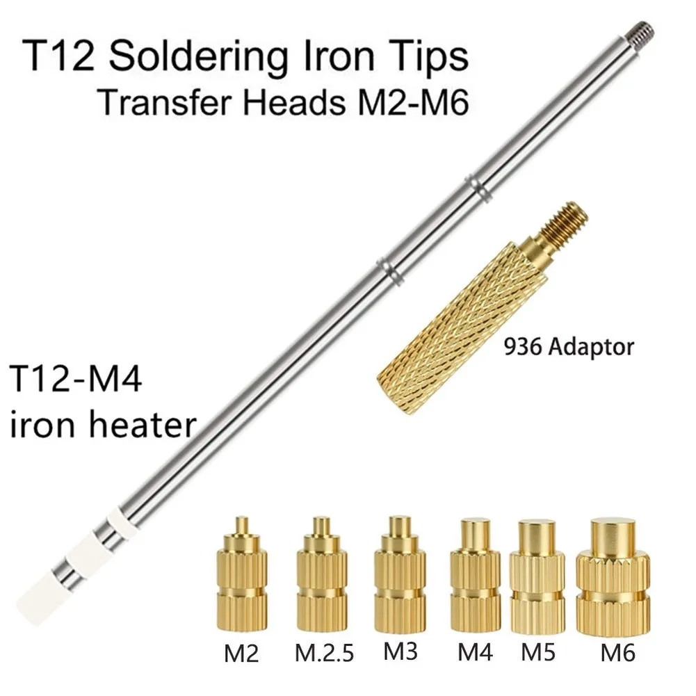 3D Printing Heat Set Brass Nut Insert Tip M2-M6 M2-M8 For 936 Soldering Iron For Plastic-Repair And DIY Projects