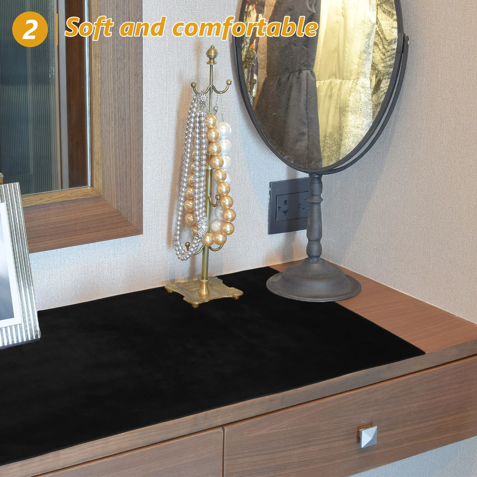 Fabric Makeup Mat Tool Pad Replacement Nonslip Stainresistant Vanity Accessory Supply Storage Dresser Pad