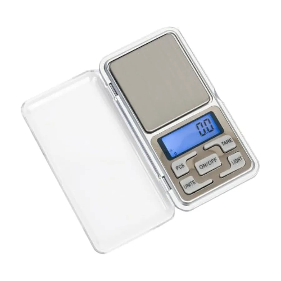 

Digital Pocket Scale 500g x 0.01g Precision LCD Display with Backlight for Jewelry and Food Use Stainless Steel Tray Black Colo