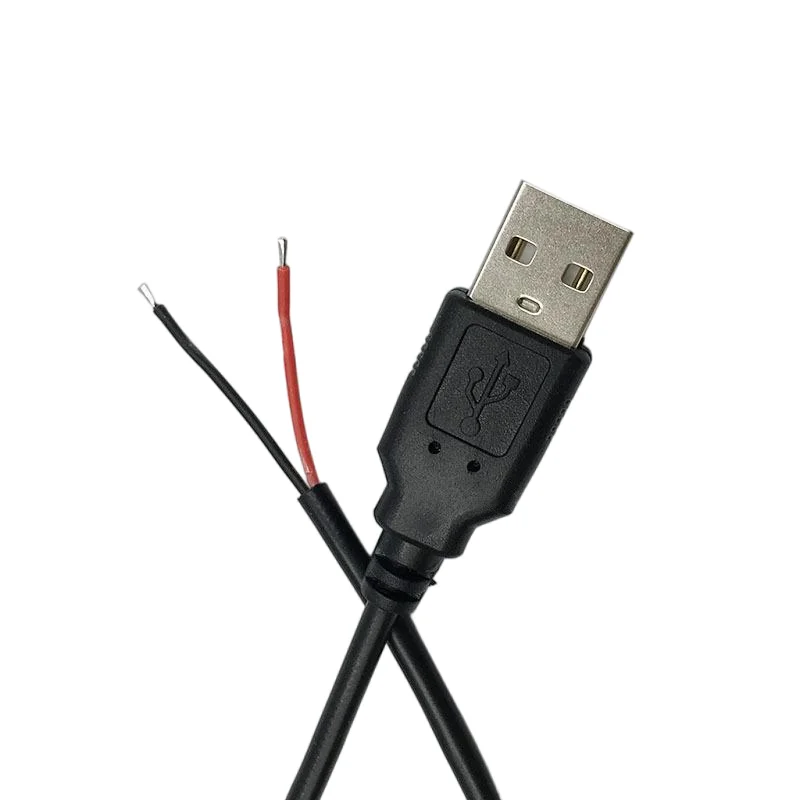 USB كابل شحن 22AWG 30 سنتيمتر 50cn 1 متر DIY USB سلك الطاقة USB ذكر التوصيل إلى 2 دبوس سلك عاري 12 فولت 5A سلك ضفيرة الطاقة استبدال