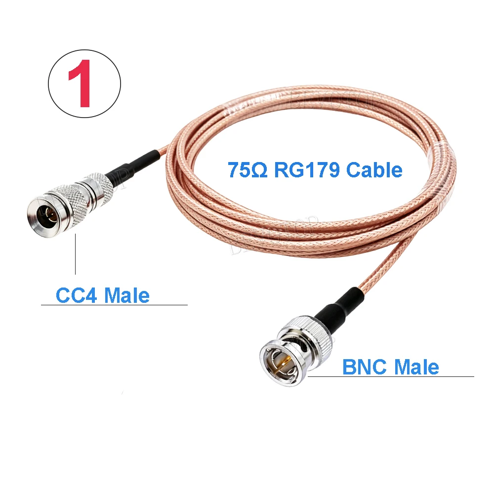 CC4 DIN 1.0/2.3 Mini BNC Right Angle to BNC Male / Female 75 Ohm RG179 Pigtail HD SDI Cable for Blackmagic HyperDeck Shuttle