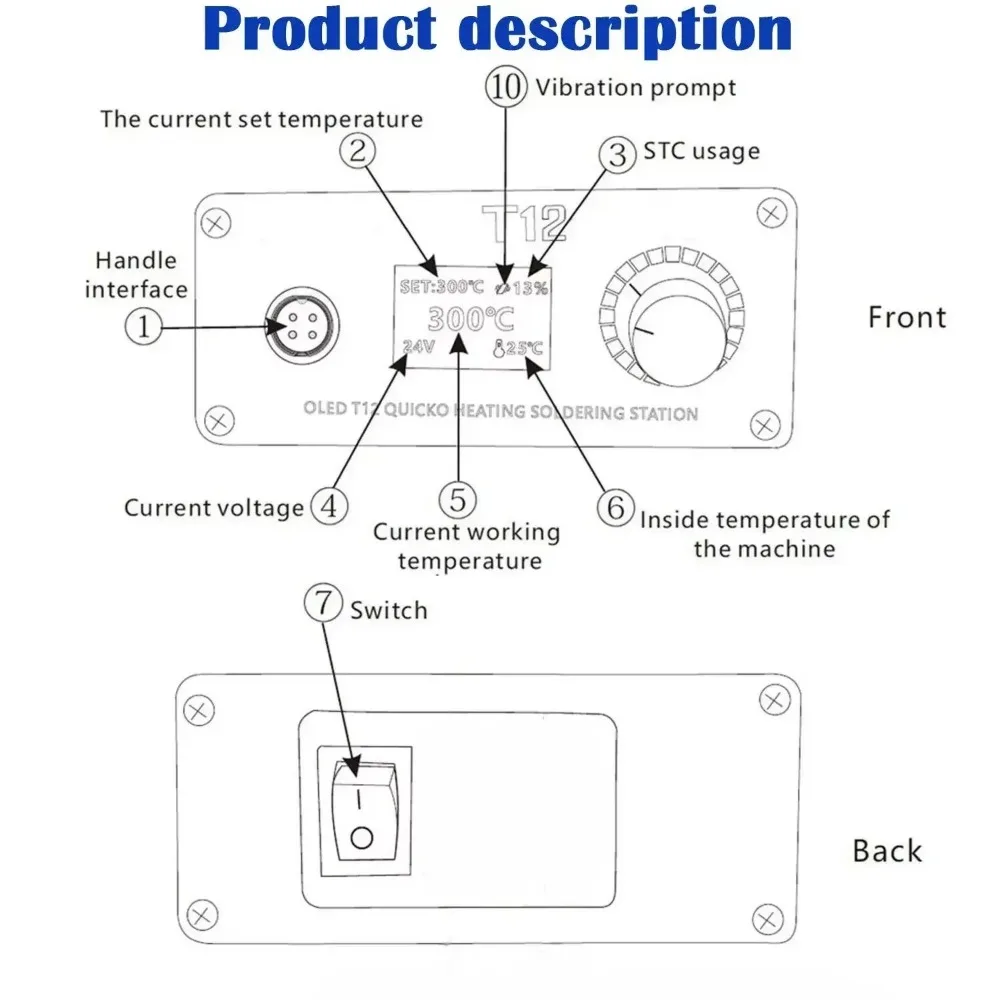 Kit de station de fer à souder sans fil pour Parkside, batterie au lithium X20V, alimentation T12, station de soudage (batterie non incluse)