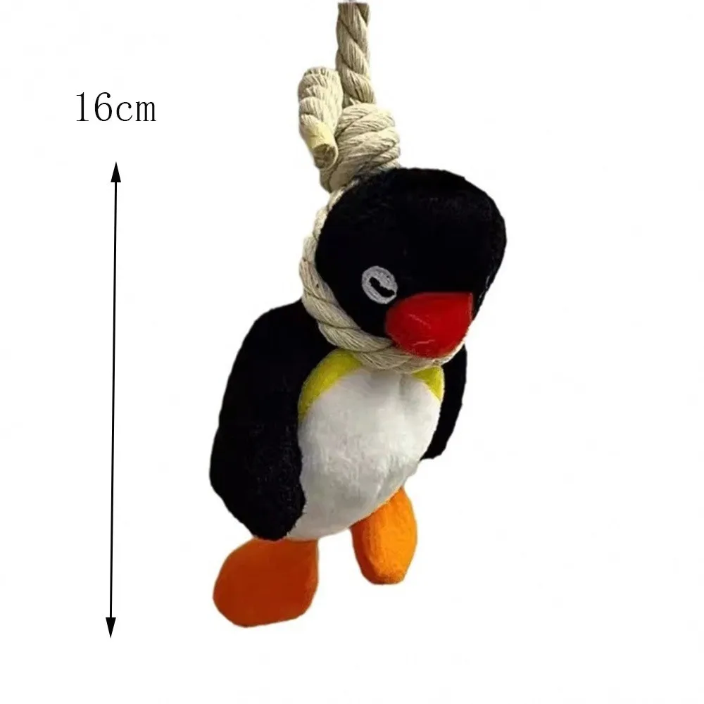 Cute Sling Rope Penguin Pendant Keychain Plush Doll Creative Funny Backpack Pendant Interior Decoration Small Gift