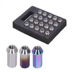 20pcs Wheel Lug Nuts M12x1.5 / M12x1.25 / M14x1.5 / 1/2-20 Thread 45mm Height T304 Stainless Steel for Car Modification