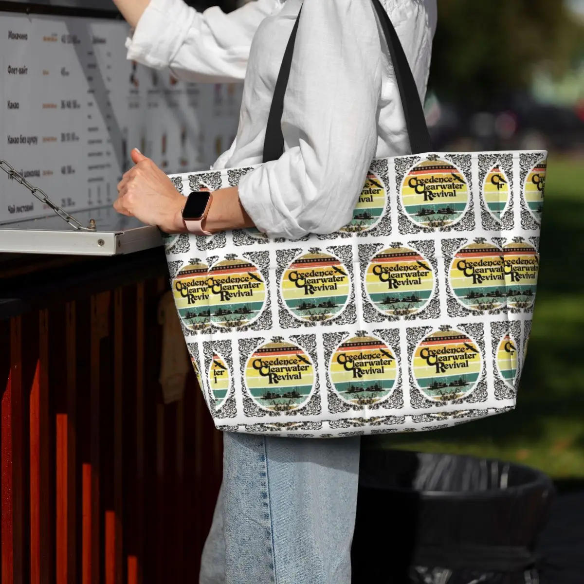 Creedence كليرووتر إحياء القوارب النهرية حقيبة حمل على الشاطئ حقيبة رياضية للصالة الرياضية واليوجا واق من المطر حقيبة حمل كبيرة للنساء حقيبة سفر حقيبة اللياقة البدنية