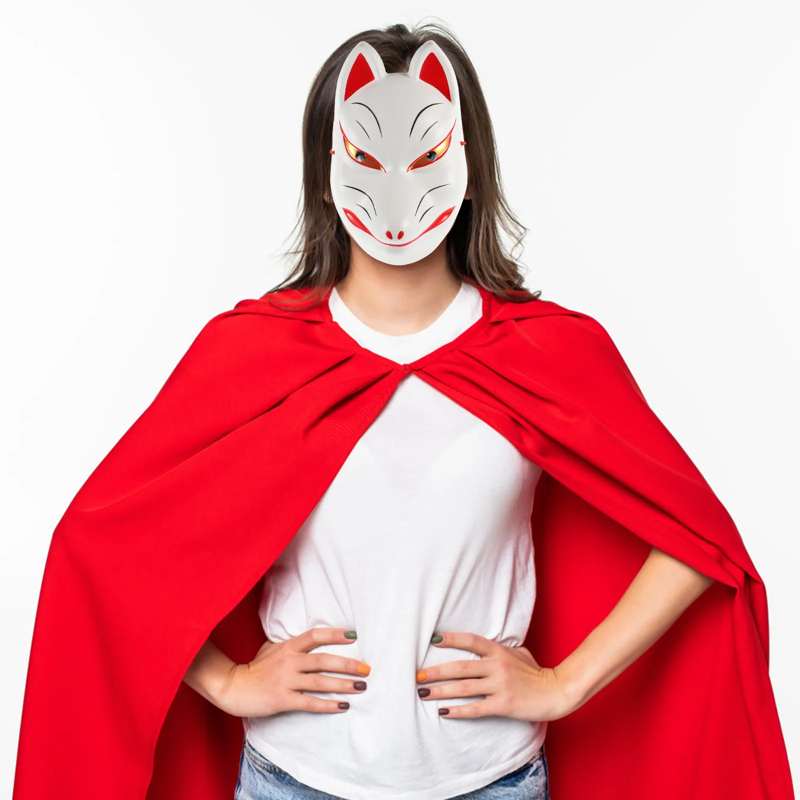 Fox Face Lightweight Comfortable Elastic Band Halloween Fox For Adults Cosplay Animal Party Supplies Masquerade Mask