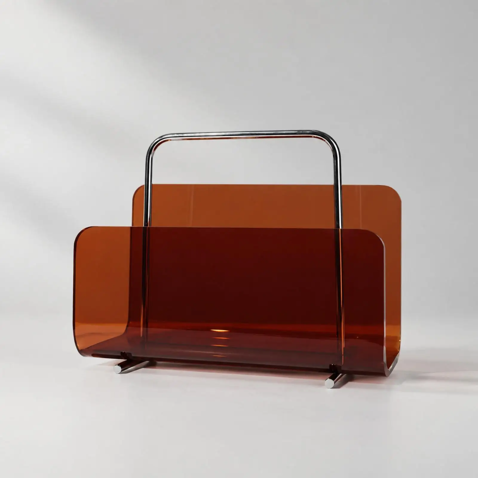 Sturdy Metal and Acrylic Book Rack Shelf for Magazines Storage Organizer for Home Office Workspace Display